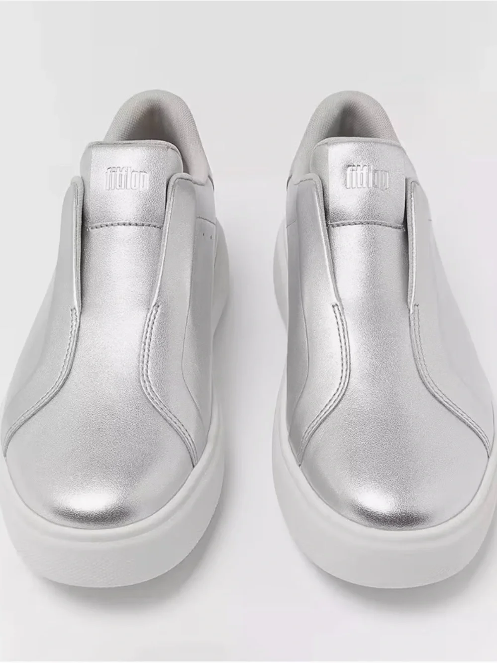 Fitflop Silver Slip-On Platform Sneakers